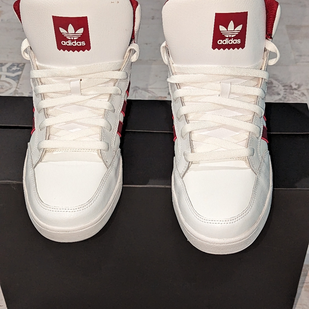 Adidas, 10.5, white/red